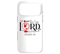 Carcasa para iPhone 17 Pro MAX Here I Am Lord Send Me Bible Verse Isaiah 6:8 Cross Christ