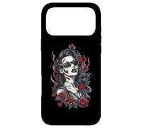 Carcasa para iPhone 17 Pro MAX Hermosa Zombie Psychobilly Rosas Rebelde Punk Rock