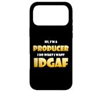 Carcasa para iPhone 17 Pro MAX Hi I'm a Producer Idgaf Funny Song Music or Movie Producing