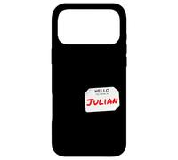 Carcasa para iPhone 17 Pro MAX Hi My Name Is Julian Lazy - Disfraz de Bricolaje para Fiestas