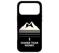Carcasa para iPhone 17 Pro MAX Higher Than Worry montaña Silueta senderista
