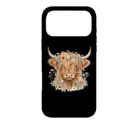 Carcasa para iPhone 17 Pro MAX Highland Cow Mom Corona Floral Girasol Daisy