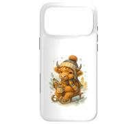 Carcasa para iPhone 17 Pro MAX Highland Cow Winter Watercolor On Sled with Hot Cocoa