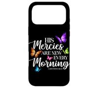Carcasa para iPhone 17 Pro MAX His Mercies Are New Every Morning Biblia Verso Mariposa