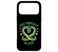 Carcasa para iPhone 17 Pro MAX Hiss-terically In Love Cute Snake Heart Juego de Palabras Amante de Reptiles