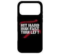 Carcasa para iPhone 17 Pro MAX Hit Hard Run Fast Turn Left Baseball Softball Pun Baseballer