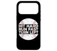 Carcasa para iPhone 17 Pro MAX Hit Hard Run Fast Turn Left Baseball Softball Pun Baseballer