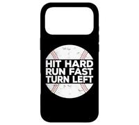 Carcasa para iPhone 17 Pro MAX Hit Hard Run Fast Turn Left Baseball Softball Pun Baseballer