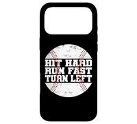Carcasa para iPhone 17 Pro MAX Hit Hard Run Fast Turn Left Baseball Softball Pun Baseballer