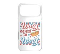 Carcasa para iPhone 17 Pro MAX Hotdog Wurst llega a lo Peor Divertido Perrito Caliente del 4 de Julio