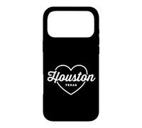 Carcasa para iPhone 17 Pro MAX Houston Texas Love Heart Retro Script Travel America Dark