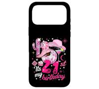 Carcasa para iPhone 17 Pro MAX Howdy Cowboy Hat - Botas Rosas para Mujer, diseño de Bola de Discoteca, 21 cumpleaños