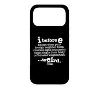 Carcasa para iPhone 17 Pro MAX I Antes de E Excepto después de C Divertida oración gramatical Oscura