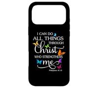 Carcasa para iPhone 17 Pro MAX I Can Do All Things Through Christ Butterfly Art - Religioso