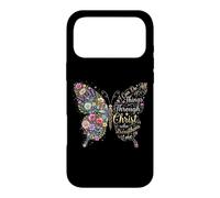 Carcasa para iPhone 17 Pro MAX I Can Do All Things Through Christ Floral Butterfly Faith