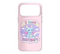 Carcasa para iPhone 17 Pro MAX I Have Contempt Cute Kawaii Dragon Sarcástico Mood Art Rosa