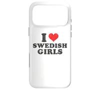 Carcasa para iPhone 17 Pro MAX I Heart Chicas suecas Corazón Rojo Divertido I Love Swedish Girls