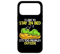 Carcasa para iPhone 17 Pro MAX I Like to Stay in Bed It’s Too Peopley Outside, Dinosaur