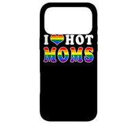 Carcasa para iPhone 17 Pro MAX I Love Hot Moms LGBT Pride Flag Heart Funny Mom