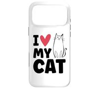 Carcasa para iPhone 17 Pro MAX I Love My - Cat Gato Lindo Amor Silueta Amantes De Los Gatos