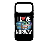 Carcasa para iPhone 17 Pro MAX I Love Norway Northern Lights Barco Vikingo