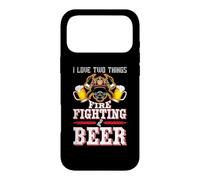 Carcasa para iPhone 17 Pro MAX I Love Two Things Firefighting Beer Firefighter Fireman