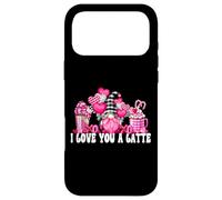 Carcasa para iPhone 17 Pro MAX I Love You A Latte Pink Buffalo Plaid Decor Valentines GNOME