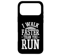 Carcasa para iPhone 17 Pro MAX I Walk Faster Than You Run Chiste de maratón Motivacional -