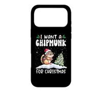 Carcasa para iPhone 17 Pro MAX I Want A Chipmunk For Christmas Santa Hat Funny Xmas