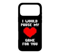 Carcasa para iPhone 17 Pro MAX I Would Pause My Game For You Corazones De Píxeles Amor