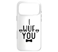 Carcasa para iPhone 17 Pro MAX I Wuf You Dog Lover Cute Dog Paw Print Dog Mom Dad Dogs Mum