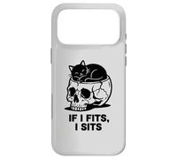 Carcasa para iPhone 17 Pro MAX If I Fits I Sits Cat Skull Funny Gothic Dark Meme Humor 2