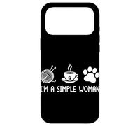 Carcasa para iPhone 17 Pro MAX I'm A Simple Woman Yarn Coffee Dogs
