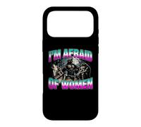 Carcasa para iPhone 17 Pro MAX I'm Afraid of Women -Funny Daying Wolf Meme Chicos Novedad Hombres