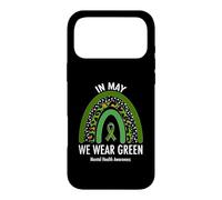 Carcasa para iPhone 17 Pro MAX In May We Wear Green Mental Health Awareness Leopard Print