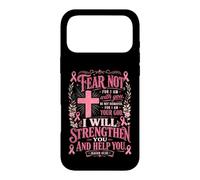 Carcasa para iPhone 17 Pro MAX Isaías 41:10 Versículo de la Biblia Oración de concientización sobre el cáncer de Mama
