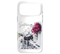 Carcasa para iPhone 17 Pro MAX Isla Griega Santorini Burro y Bougainvillea Blue Church