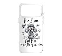 Carcasa para iPhone 17 Pro MAX It's Fine I'm Fine Everything is Fine Funny Caniche Dog Meme