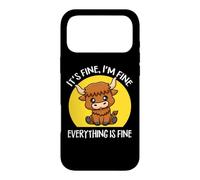 Carcasa para iPhone 17 Pro MAX It's Fine I'm Fine Kawaii Heifer Scottish Highland Cow Lover