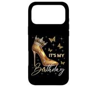 Carcasa para iPhone 17 Pro MAX It's My Birthday Corona de tacón Alto Mariposas Estrellas B-Day