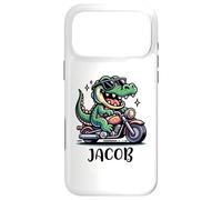 Carcasa para iPhone 17 Pro MAX Jacob Fun Alligator - Diseño de Motocicleta para niños con Nombre Jacob