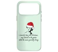 Carcasa para iPhone 17 Pro MAX Jane Austen I Sincerely Hope Christmas Santa Hat Cita Meme