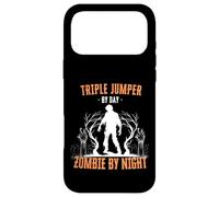 Carcasa para iPhone 17 Pro MAX Jersey Triple por día Zombie por la Noche Triple Salto Halloween