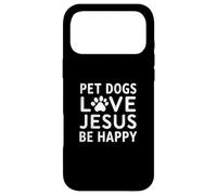 Carcasa para iPhone 17 Pro MAX Jesus and Dogs Café Perro Cristiano Mamá Fe
