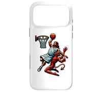Carcasa para iPhone 17 Pro MAX Jesus Dunking On The Devil Baloncesto Cool Bball