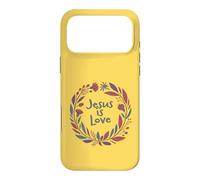 Carcasa para iPhone 17 Pro MAX Jesús es Amor Divertido Cristiano contemporáneo con Corona