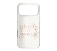 Carcasa para iPhone 17 Pro MAX Jesus Is King Christian Faith Floral Daisy Fresa
