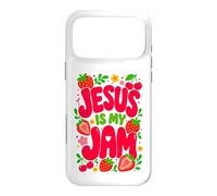 Carcasa para iPhone 17 Pro MAX Jesus is My Jam Cute Christian Strawberry Faith