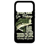 Carcasa para iPhone 17 Pro MAX Jesus Said Go Fishing Fish Story Biblia Pesca Pesca de lubina