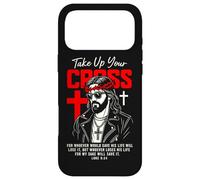 Carcasa para iPhone 17 Pro MAX Jesus Streetwear Take Up Your Cross Lucas 9:24 Versículo de la Biblia